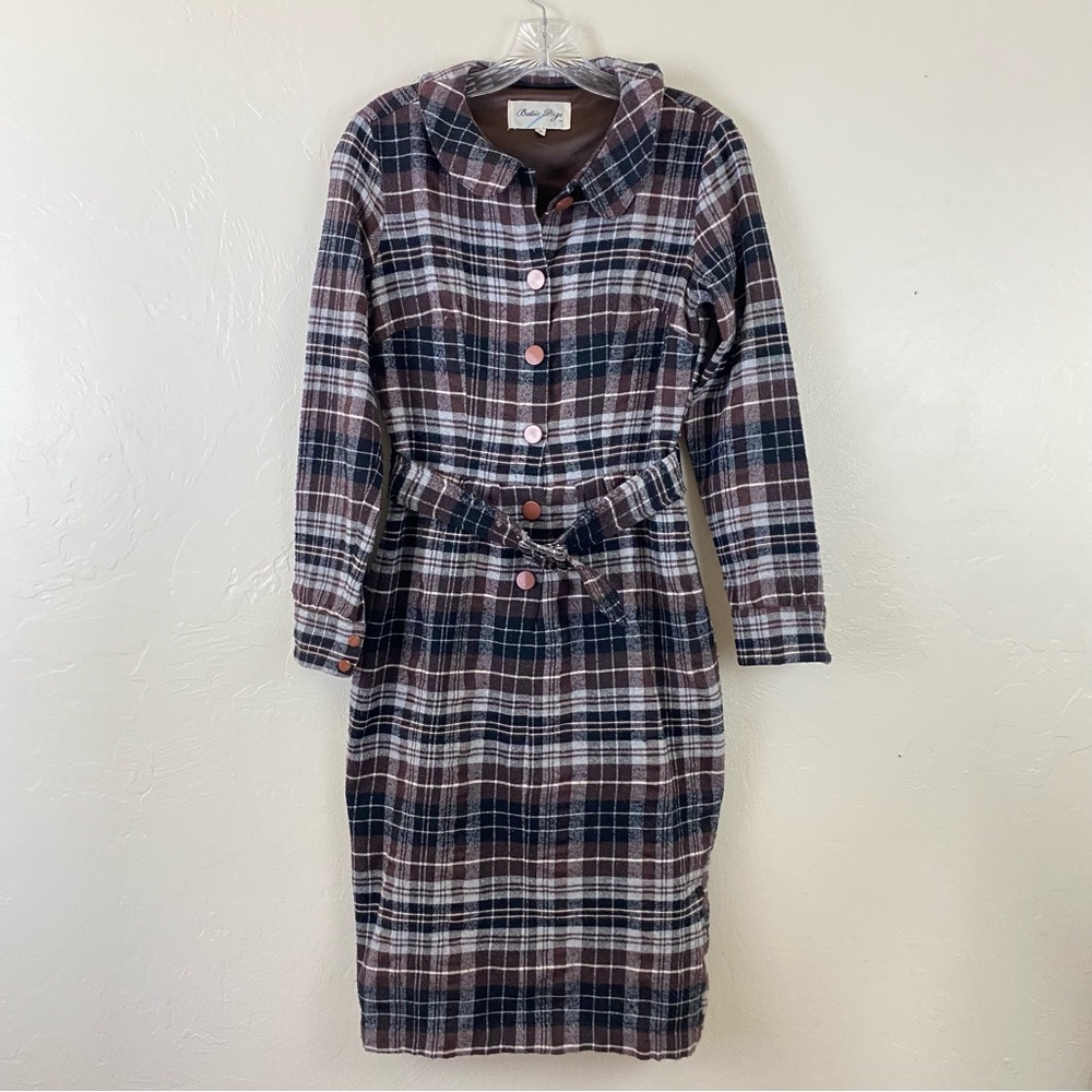 Plaid Button-Up Dress